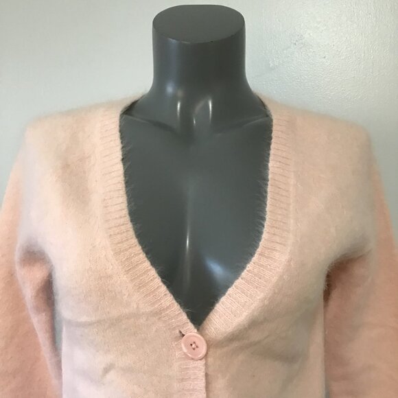 Nougat London Angora/Nylon Blend Button Front V-Neck Cardigan Size S - Picture 2 of 13